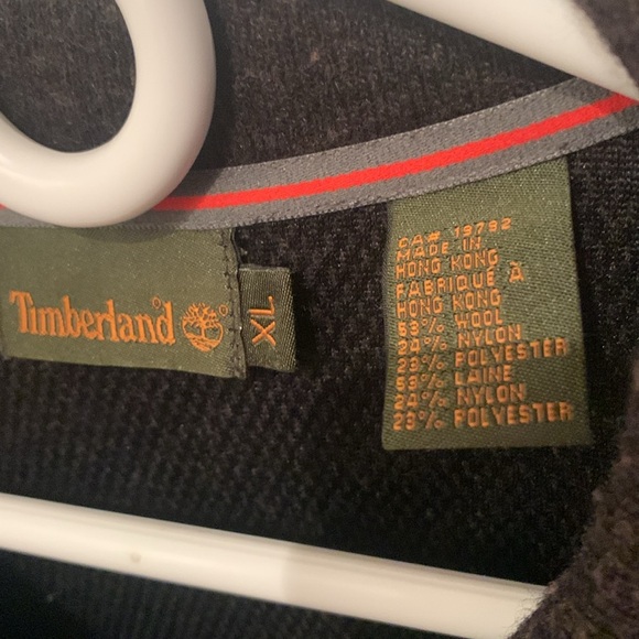 Fantastic Timberland Quarter Zip Wool Blend Sweater w/2 tone side stripes SZ XL - Picture 3 of 8
